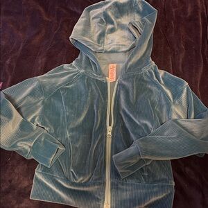 Kids Blue Velvet Hoodie
